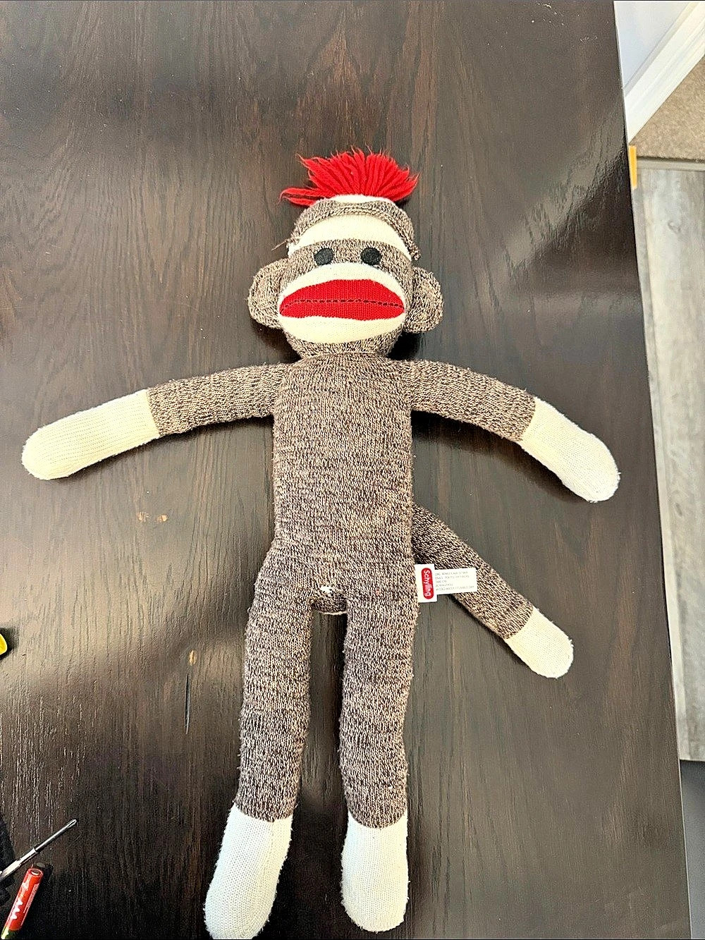 Schylling Classic Sock Monkey Brown & Red Stuffed Animal